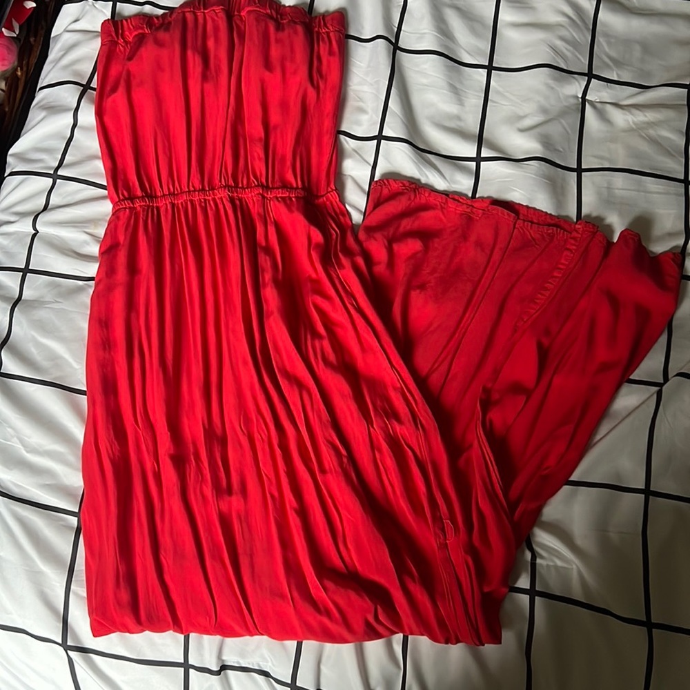 Splendid Strapless Dress with Pockets XS